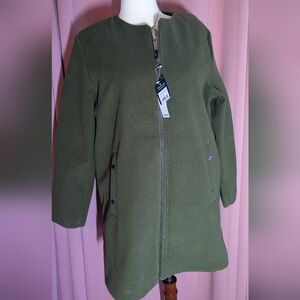 LANDS' END Dark Olive Full Zip Women's Jacket L